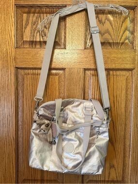 Kipling Metallic Rose Crossbody Bag with Adjustable Strap